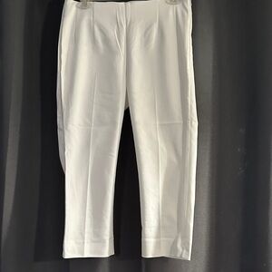 Chaps White Cropped Pants (4)